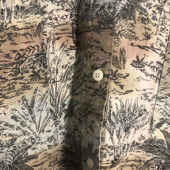 Vintage Cherokee Women’s Button Down Short Sleeve Shirt Tree And Shrub Print W26 - Picture 2 of 5